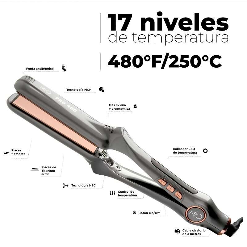 Plancha de pelo MQ Pro 480 - 17 temperaturas